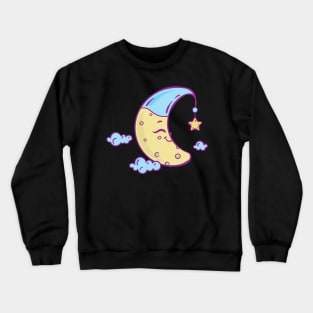 Sleepy Moon with star dangle Crewneck Sweatshirt